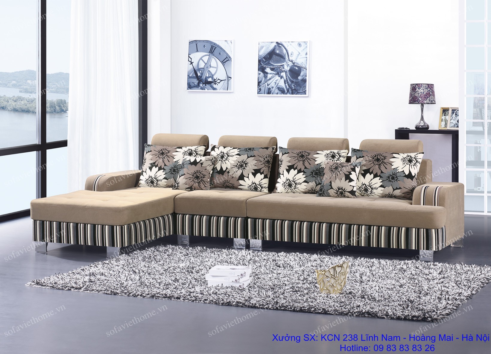 sofa góc nỉ 49